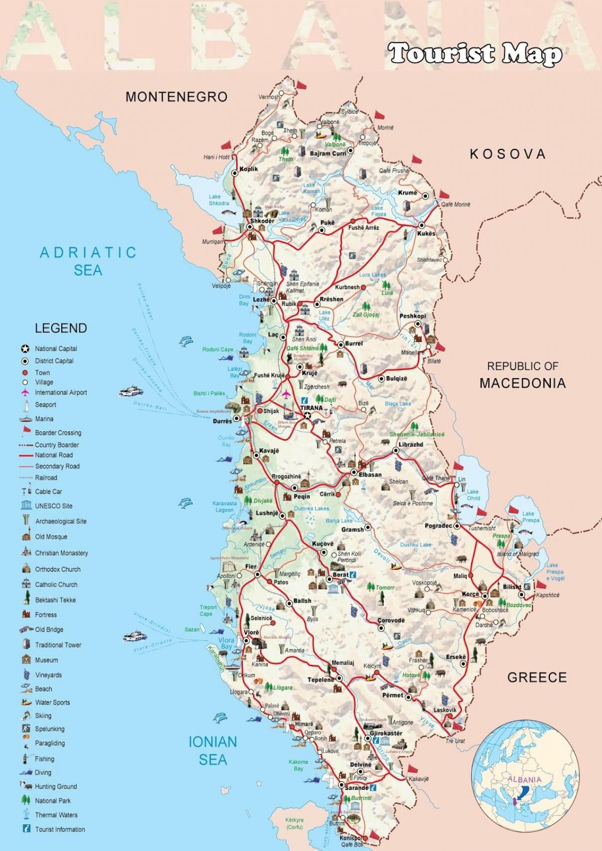 дерми карті Албанії