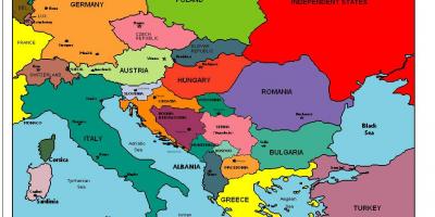 На карті Європи Албанія