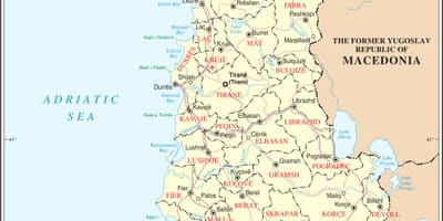Карта Албанії з містами