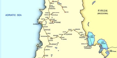 Карта Албанії поїзд