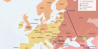 Карта Албанія релігія