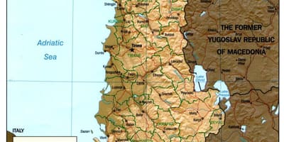 Албанська старій карті
